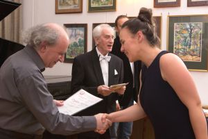 Aleksandra Ferenc receives diploma; Music and Literature Club 28. Aug 2014